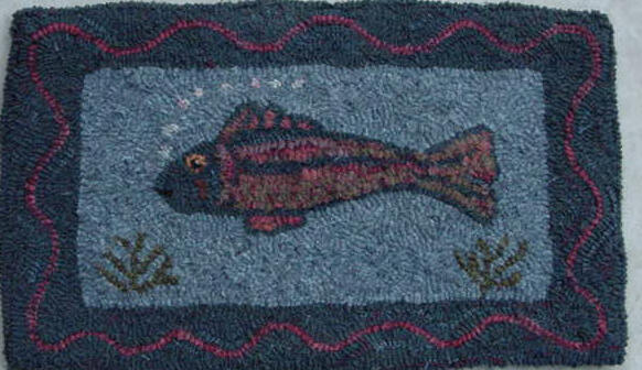 Fish pattern on monks cloth 11 x 19